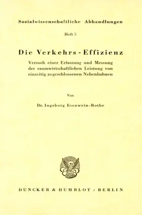 Esenwein-Rothe | Die Verkehrs-Effizienz. | E-Book | www.sack.de