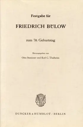 Stammer / Thalheim |  Festgabe für Friedrich Bülow zum 70. Geburtstag. | eBook | Sack Fachmedien