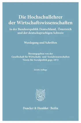  Die Hochschullehrer der Wirtschaftswissenschaften | eBook | Sack Fachmedien