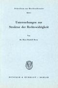 Horn |  Untersuchungen zur Struktur der Rechtswidrigkeit. | eBook | Sack Fachmedien