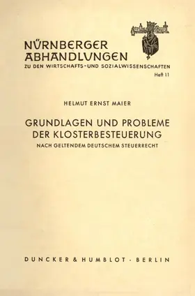 Meier | Grundlagen und Probleme der Klosterbesteuerung | E-Book | www.sack.de