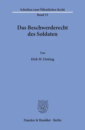 Oetting | Das Beschwerderecht des Soldaten. | E-Book | sack.de