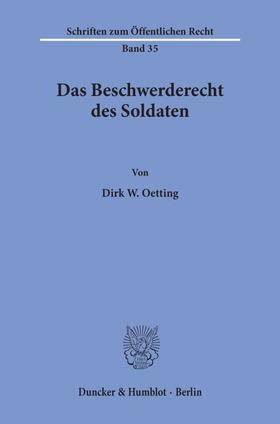 Oetting | Das Beschwerderecht des Soldaten. | E-Book | sack.de