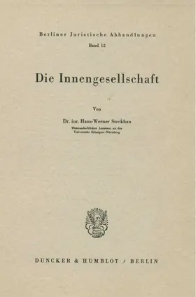 Steckhan |  Die Innengesellschaft. | eBook | Sack Fachmedien