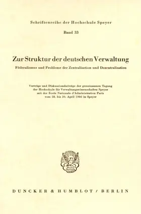 Zur Struktur der deutschen Verwaltung. | E-Book | www.sack.de