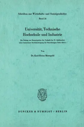 Manegold | Universität, Technische Hochschule und Industrie. | E-Book | www.sack.de