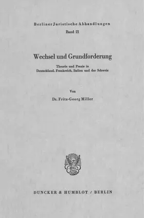 Miller |  Wechsel und Grundforderung. | eBook | Sack Fachmedien