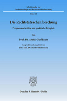 Nußbaum | Die Rechtstatsachenforschung. | E-Book | sack.de