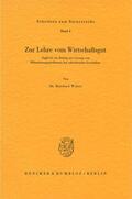 Weber |  Zur Lehre vom Wirtschaftsgut. | eBook | Sack Fachmedien