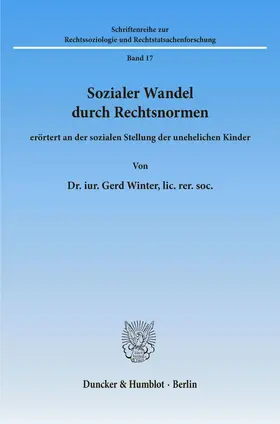 Winter |  Sozialer Wandel durch Rechtsnormen, | eBook | Sack Fachmedien