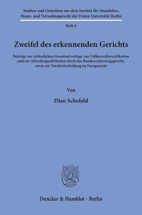 Schefold | Zweifel des erkennenden Gerichts. | E-Book | sack.de
