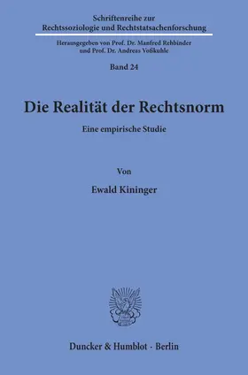 Kininger |  Die Realität der Rechtsnorm. | eBook | Sack Fachmedien