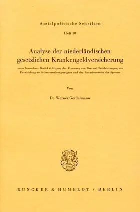 Gerdelmann |  Analyse der niederländischen gesetzlichen Krankenversicherung | eBook | Sack Fachmedien