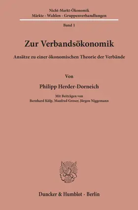 Herder-Dorneich |  Zur Verbandsökonomik. | eBook | Sack Fachmedien