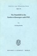 Beutler |  Das Staatsbild in den Länderverfassungen nach 1945. | eBook | Sack Fachmedien