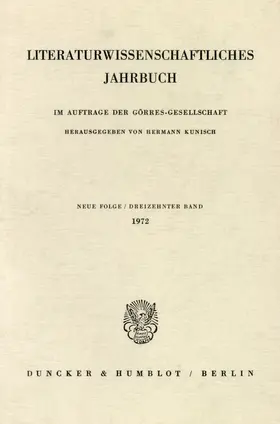 Kunisch | Literaturwissenschaftliches Jahrbuch. | E-Book | sack.de