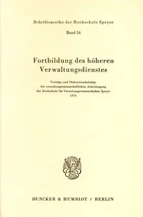 Fortbildung des höheren Verwaltungsdienstes. | E-Book | sack.de
