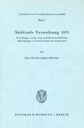 Morscher |  Südtirols Verwaltung 1975. | eBook | Sack Fachmedien