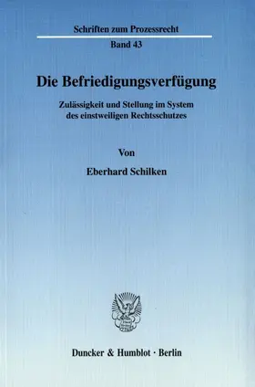 Schilken | Die Befriedigungsverfügung. | E-Book | www.sack.de