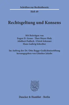 Jakobs |  Rechtsgeltung und Konsens. | eBook | Sack Fachmedien