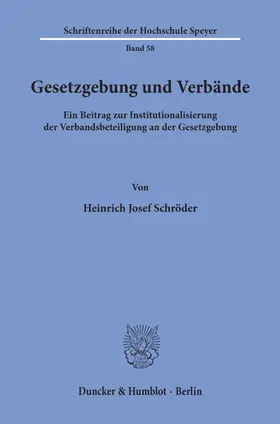 Schröder | Gesetzgebung und Verbände. | E-Book | www.sack.de