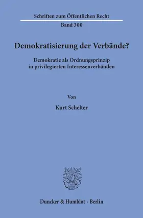 Schelter | Demokratisierung der Verbände? | E-Book | www.sack.de
