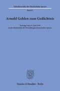  Arnold Gehlen zum Gedächtnis. | eBook | Sack Fachmedien