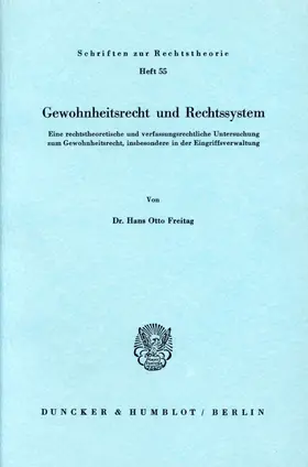 Freitag |  Gewohnheitsrecht und Rechtssystem. | eBook | Sack Fachmedien
