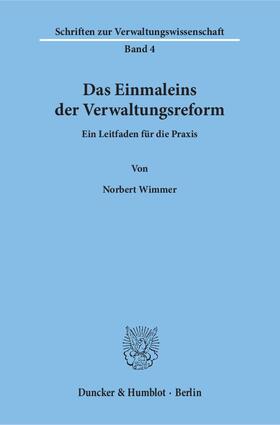 Wimmer |  Das Einmaleins der Verwaltungsreform | eBook | Sack Fachmedien
