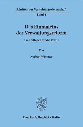 Wimmer |  Das Einmaleins der Verwaltungsreform | eBook | Sack Fachmedien