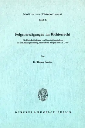 Sambuc | Folgenerwägungen im Richterrecht. | E-Book | www.sack.de