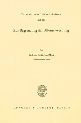 Merk | Zur Begrenzung der Offensivwerbung. | E-Book | www.sack.de