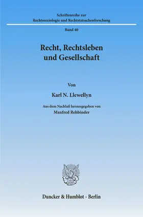 Llewellyn |  Recht, Rechtsleben und Gesellschaft. | eBook | Sack Fachmedien