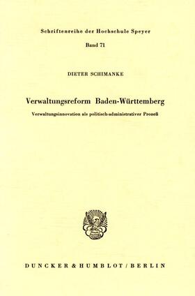 Schimanke |  Verwaltungsreform Baden-Württemberg. | eBook | Sack Fachmedien
