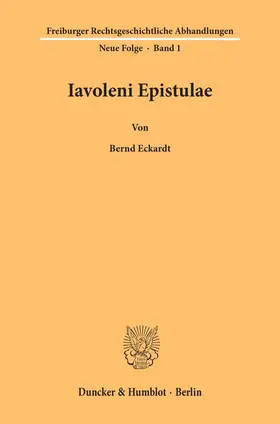 Eckardt |  Iavoleni Epistulae. | eBook | Sack Fachmedien