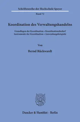 Rückwardt | Koordination des Verwaltungshandelns. | E-Book | www.sack.de