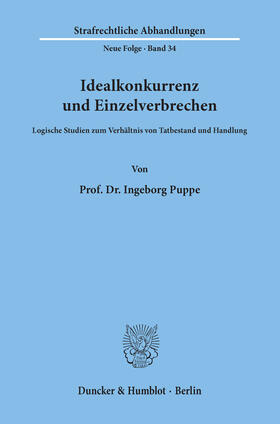 Puppe | Idealkonkurrenz und Einzelverbrechen | E-Book | sack.de