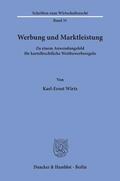 Wirtz |  Werbung und Marktleistung. | eBook | Sack Fachmedien