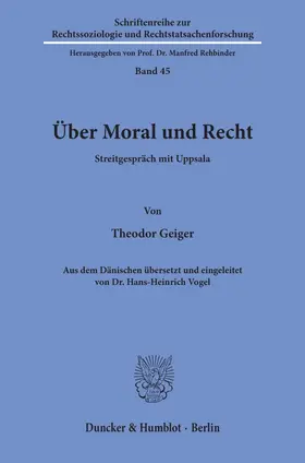 Geiger | Über Moral und Recht. | E-Book | sack.de