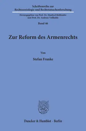 Franke |  Zur Reform des Armenrechts. | eBook | Sack Fachmedien