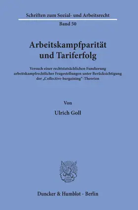 Goll |  Arbeitskampfparität und Tariferfolg. | eBook | Sack Fachmedien