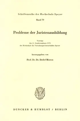 Merten | Probleme der Juristenausbildung. | E-Book | www.sack.de