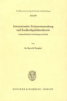 Westphal |  Internationaler Preiszusammenhang und Kaufkraftparitätentheorie. | eBook | Sack Fachmedien