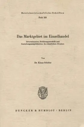 Schöler | Das Marktgebiet im Einzelhandel. | E-Book | www.sack.de