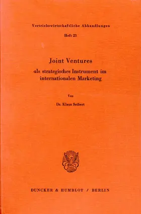 Seibert |  Joint ventures als strategisches Instrument im internationalen Marketing. | eBook | Sack Fachmedien