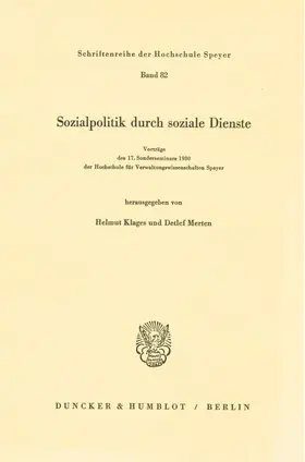 Klages / Merten |  Sozialpolitik durch soziale Dienste. | eBook | Sack Fachmedien