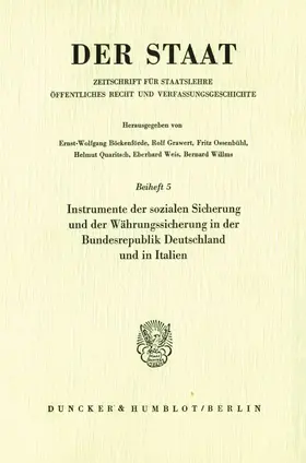 Grawert |  Instrumente der sozialen Sicherung und der Währungssicherung in der Bundesrepublik Deutschland und in Italien. | eBook | Sack Fachmedien