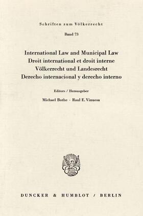 Bothe / Vinuesa |  International Law and Municipal Law / Droit international et droit interne / Völkerrecht und Landesrecht / Derecho internacional y derecho interno. | eBook | Sack Fachmedien