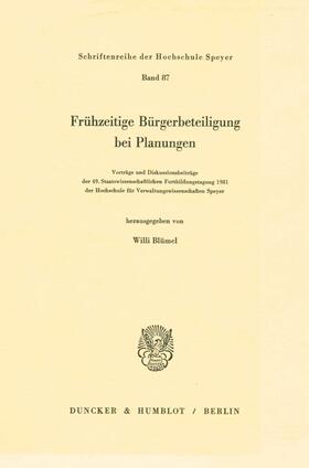 Blümel | Frühzeitige Bürgerbeteiligung bei Planungen. | E-Book | sack.de