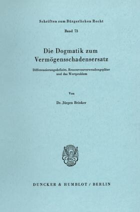 Brinker | Die Dogmatik zum Vermögensschadenersatz. | E-Book | sack.de